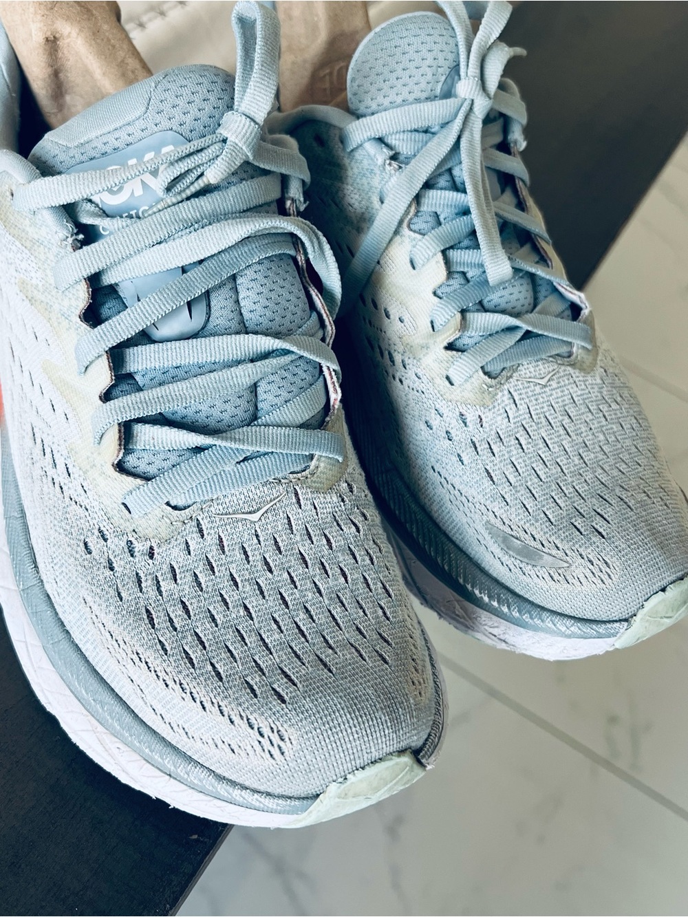 Hoka Clifton 8 Women's Light Blue Athletic Running Shoes